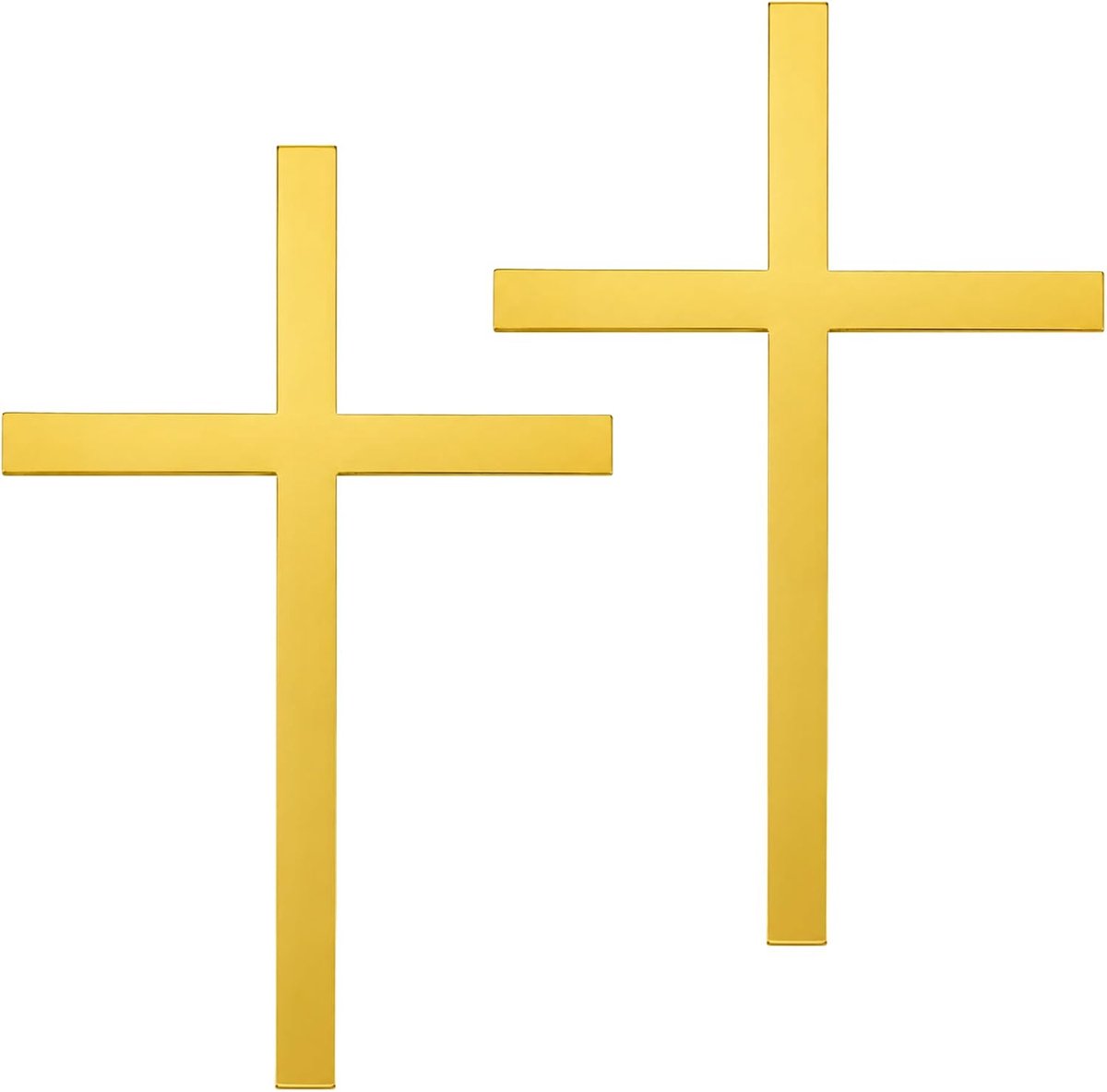 2 stuks Cross Cake Topper Acryl Spiegel Doop Cake Decoratie Goud voor Doop Feest Verjaardag Bruiloft DIY Taart Leveringen, 15,3x9,8x1cm