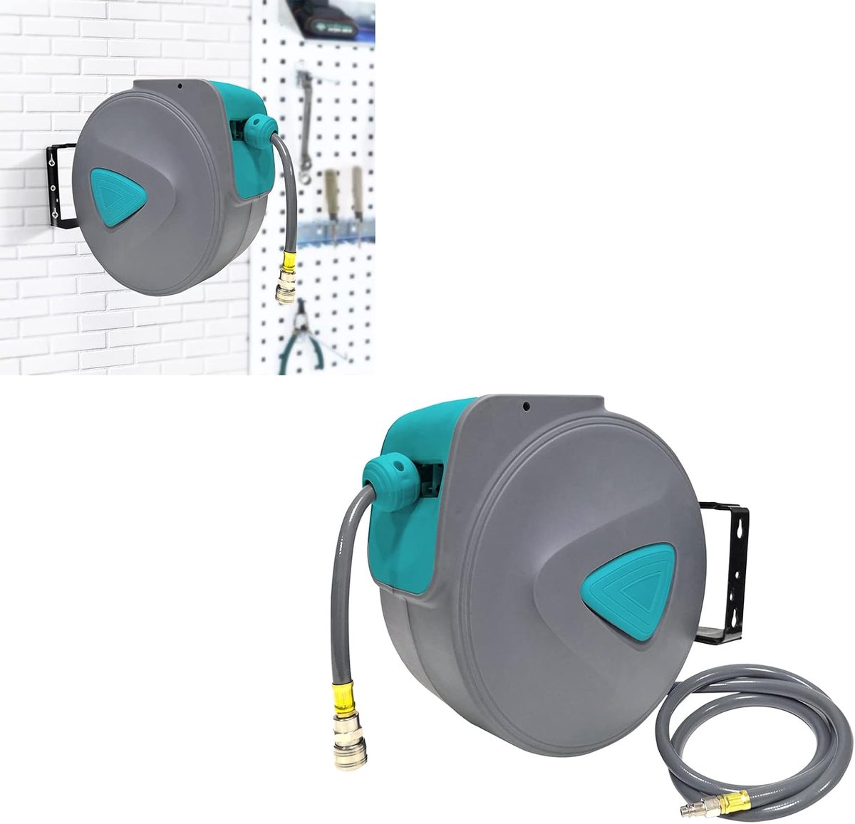 Persluchtslanghaspel, 10 m, automatische aansluiting van 1/4 inch, slanghaspel, wandslanghouder, slanghaspel, automatische slang, persluchtslanghaspel (10 m)