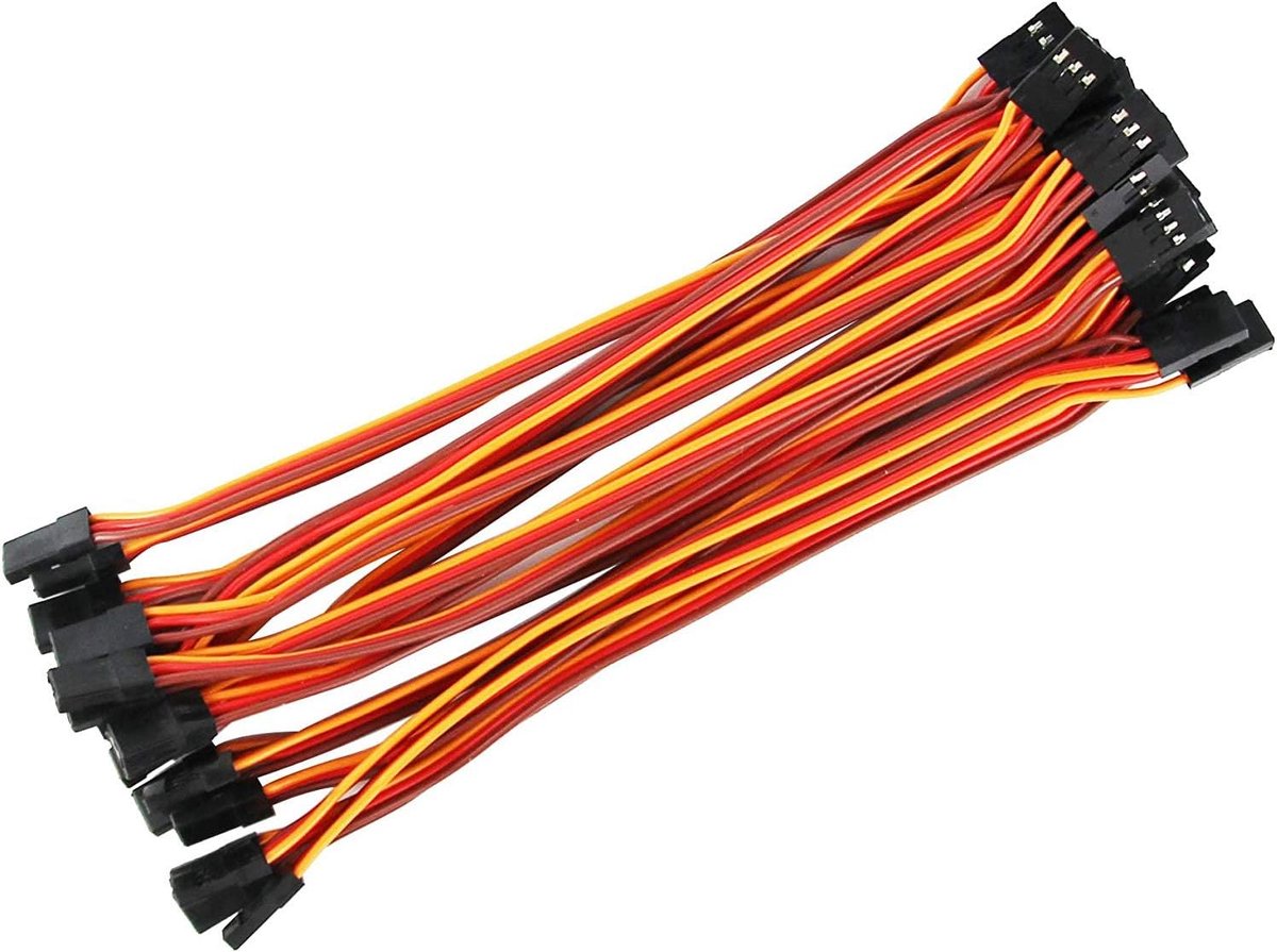 Servo verlengkabels 20cm - 3 pin male naar female - Hoogwaardige 22AWG koperdraden - SnelShoppen