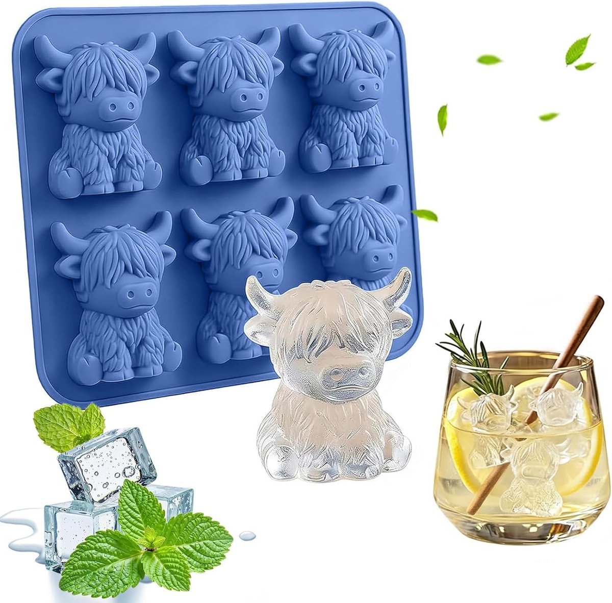 IJsblokjesvorm mini - siliconen - gemakkelijk te verwijderen - perfect voor cocktails - SnelShoppen