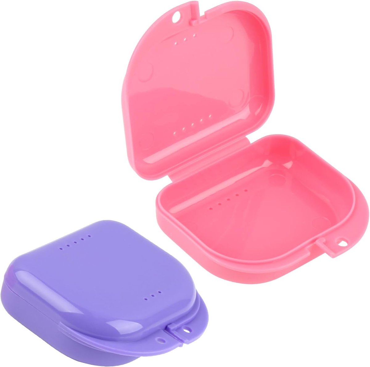 Tanddoosje 2 stuks - draagbaar - roze paars - ideaal voor orthodontische beugels - SnelShoppen