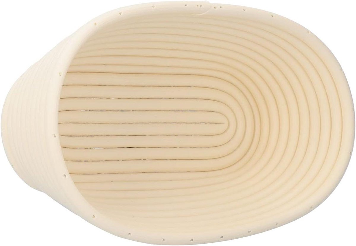 Broodrijsmandenset - Rijsmanden Brood - Zuurdesem Bakken - Hygiënisch Plastic Ontwerp - 9 en 11 inch - Gebroken wit