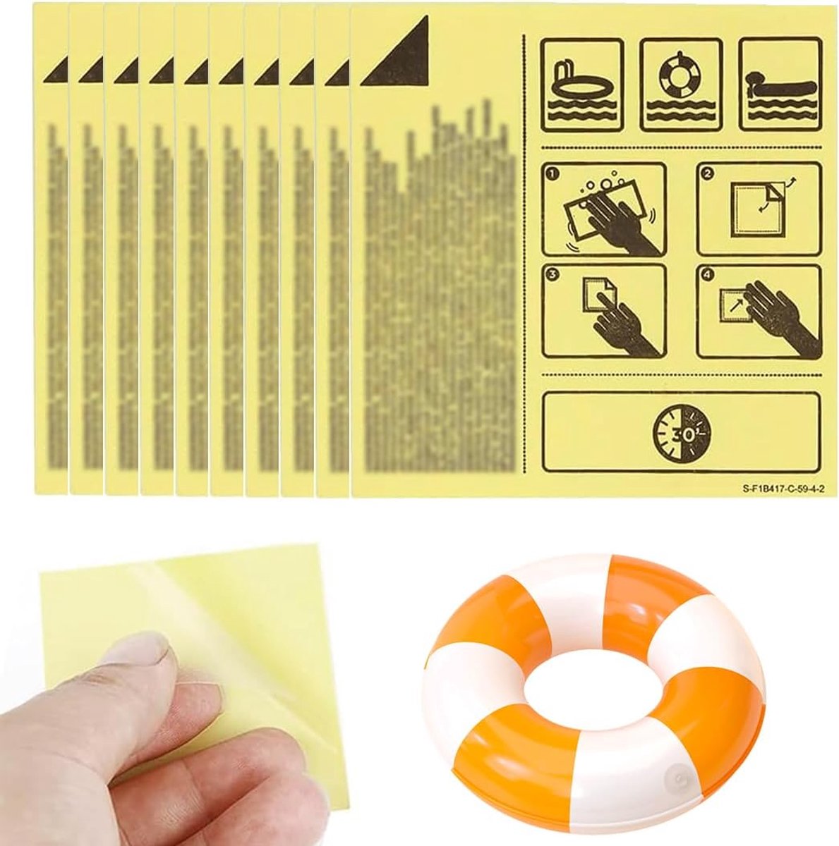 Opblaasbare reparatie patches 6,5 x 6,5 cm - waterdicht PVC - krachtige elasticiteit - ideaal voor tenten en boten - SnelShoppen