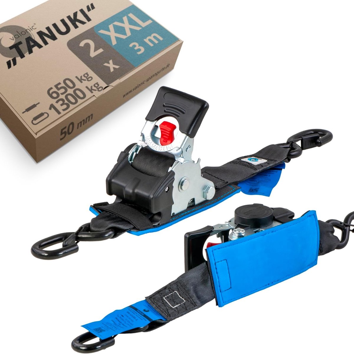 Trekband 2 x 3 m XXL - Automatische spanning - Padded - Beschermt je motor - SnelShoppen