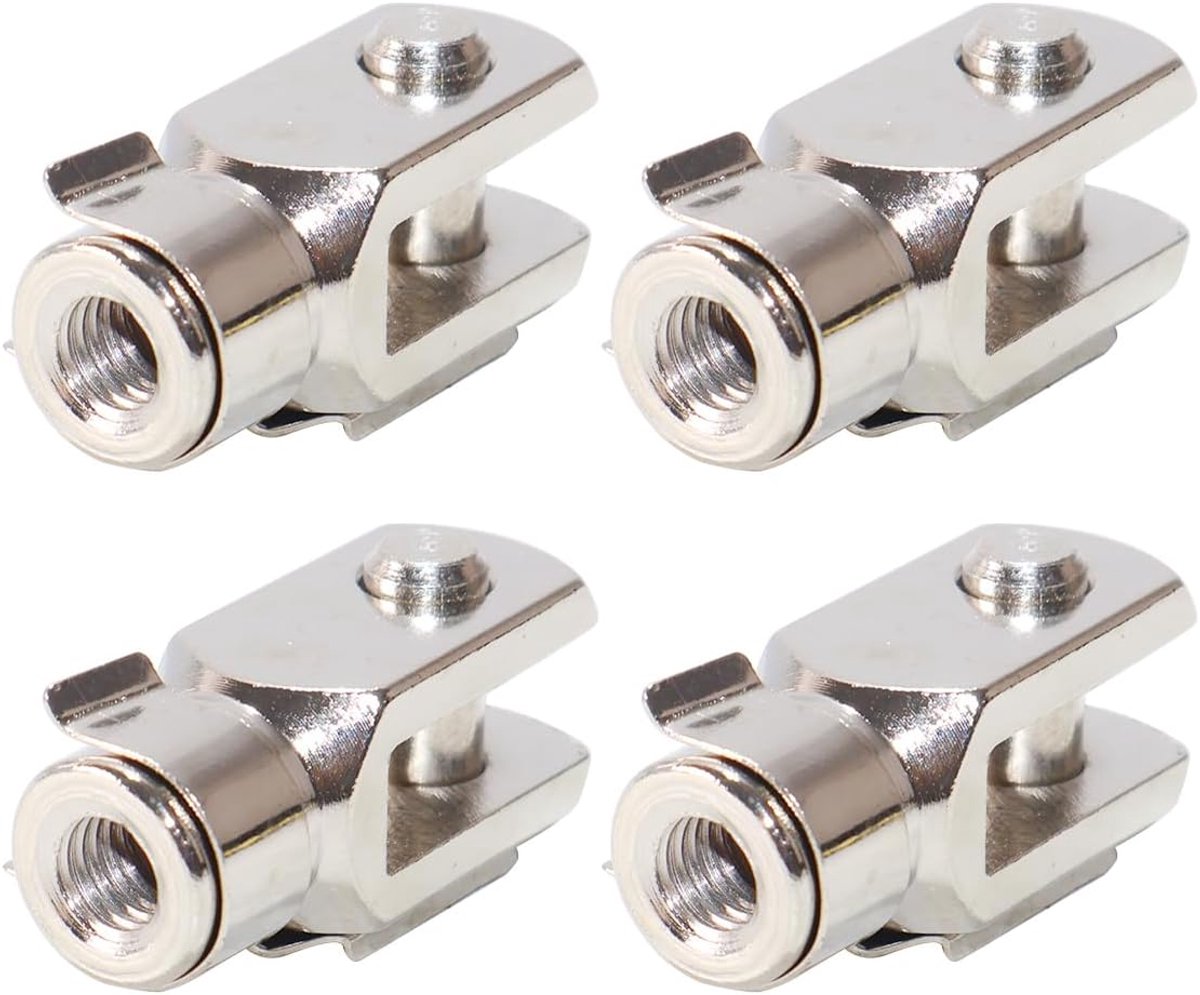 Luchtcilinderstaaf clevis vorkverbinding M8 x 1,25 - verchroomd staal - met veerpennen - SnelShoppen