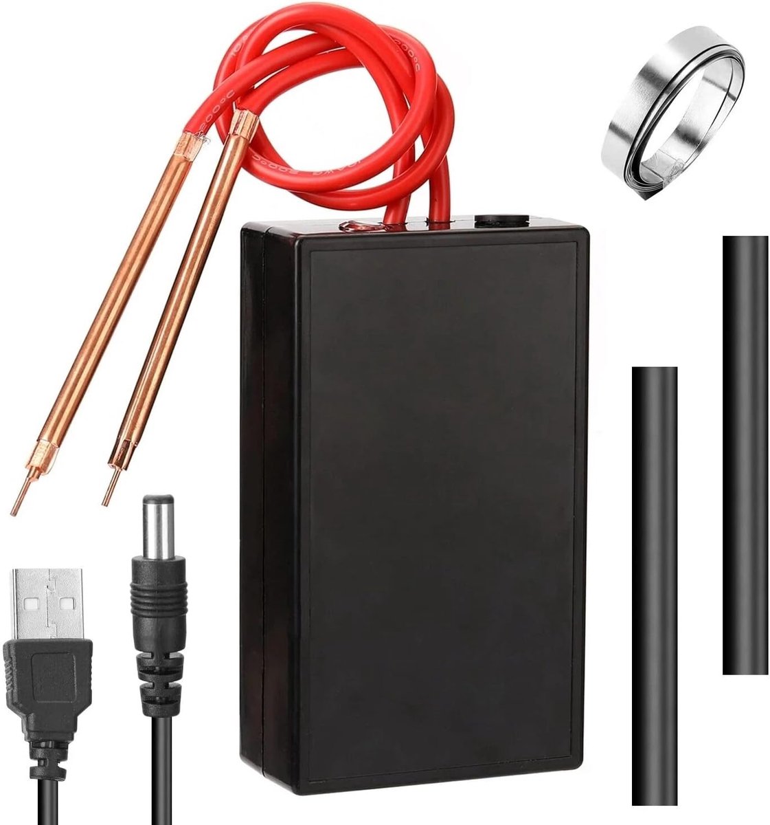 SnelShoppen - Draagbare Mini Spotlasmachine voor 18650 Lithium Batterijen - Aluminium Legering, Vlamdovend, Met Vermogen Weergave - Compleet DIY Set v
