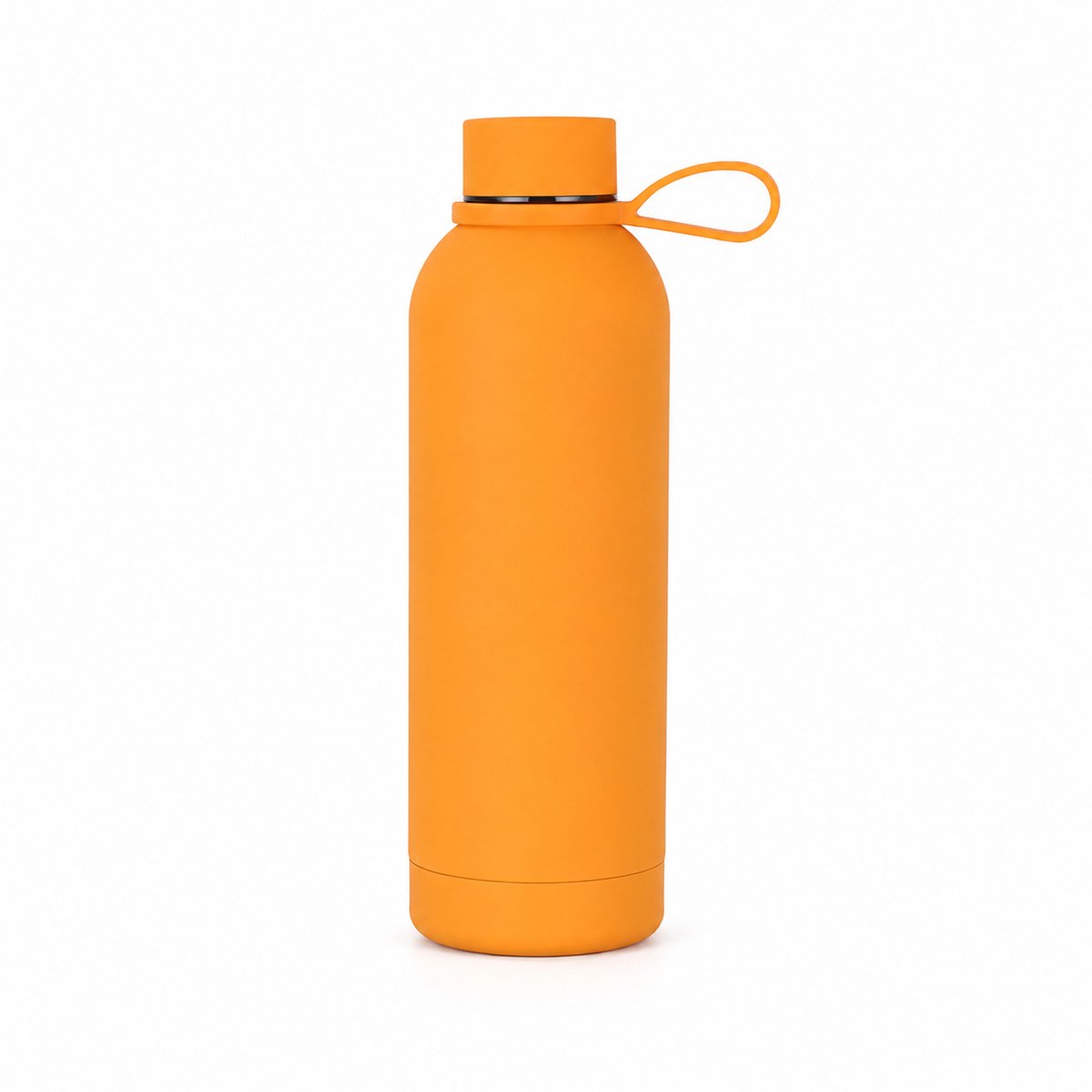 Geïsoleerde Sportwaterfles 500ml - Roestvrijstalen Dubbelwandige Vacuümfles - Smalle Mond & Handgreep - voor Onderweg, Sport, Auto - Oranje - 1 Stuk