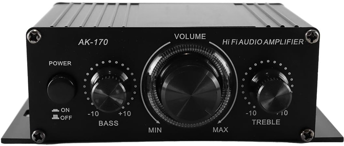 Versterker Home Audio Systeem - Hi-Fi Stereo Dual Channel - Aluminium Behuizing - SnelShoppen