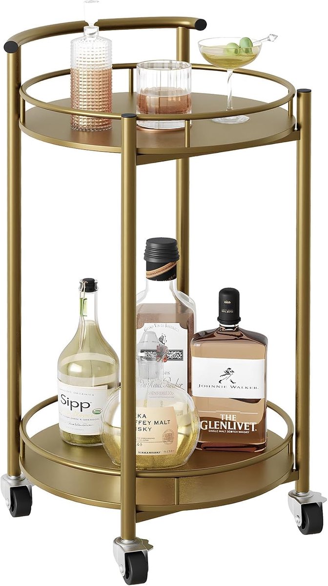 opbergtrolley goud - multifunctioneel - stijlvol design - ideaal voor elke ruimte - ShopVlot