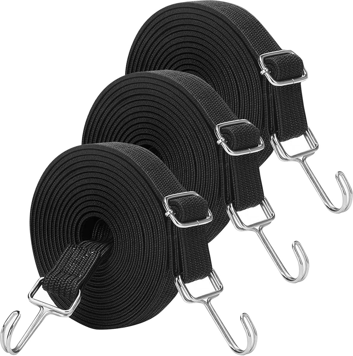 Tension straps 3 stuks - verstelbare rubberen expander - met haken - ideaal voor vervoer - ShopVlot
