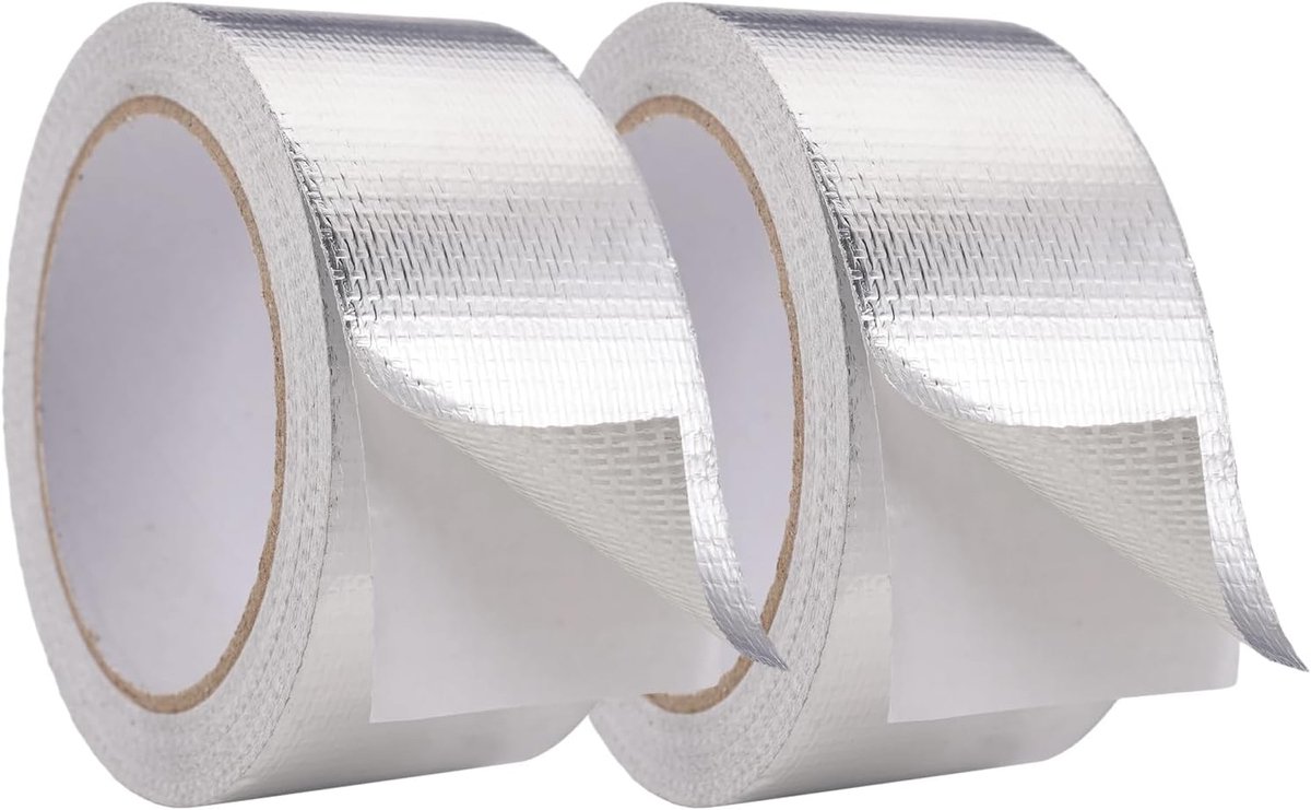 Aluminium tape 20 m x 50 mm - zelfklevend - hittebestendig - ideaal voor isoleren en repareren - ShopVlot