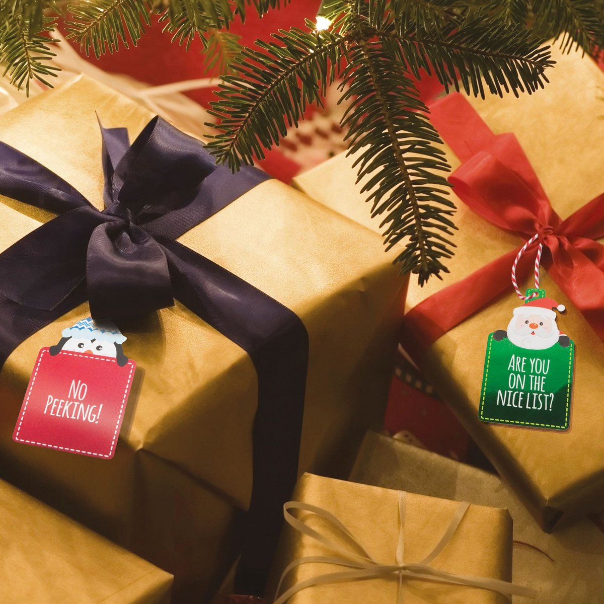 Kerstcadeaulabel - papier - 9 x 5 cm - 12 stuks / verpakking 1 Stuks [58525]