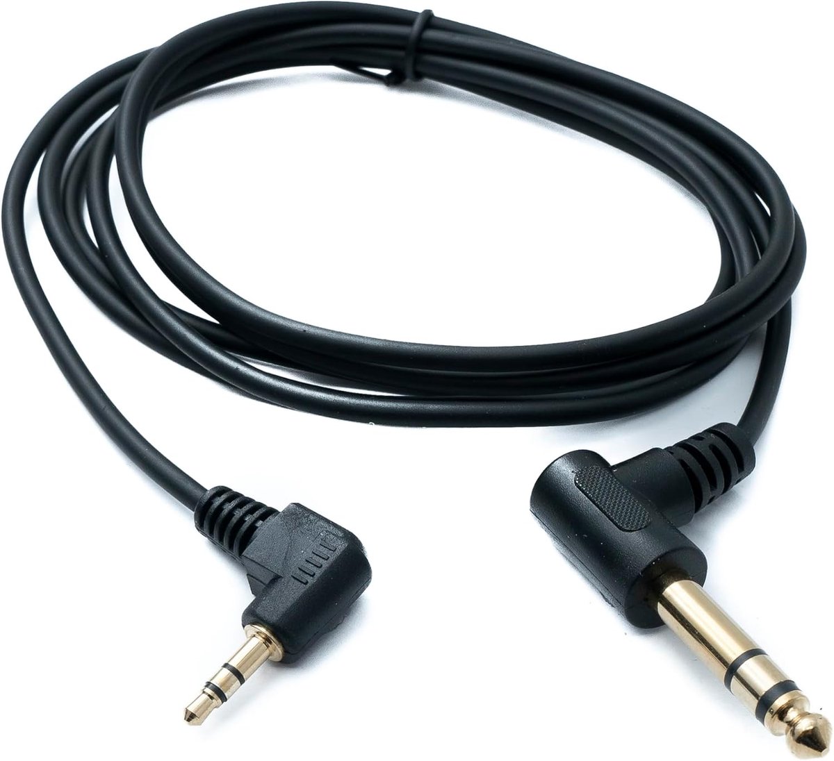 Audio kabel 180cm stereo TRS 6.35mm jack - 3.5mm haakse adapter - robuuste plug - voor veelzijdige toepassingen - ShopVlot