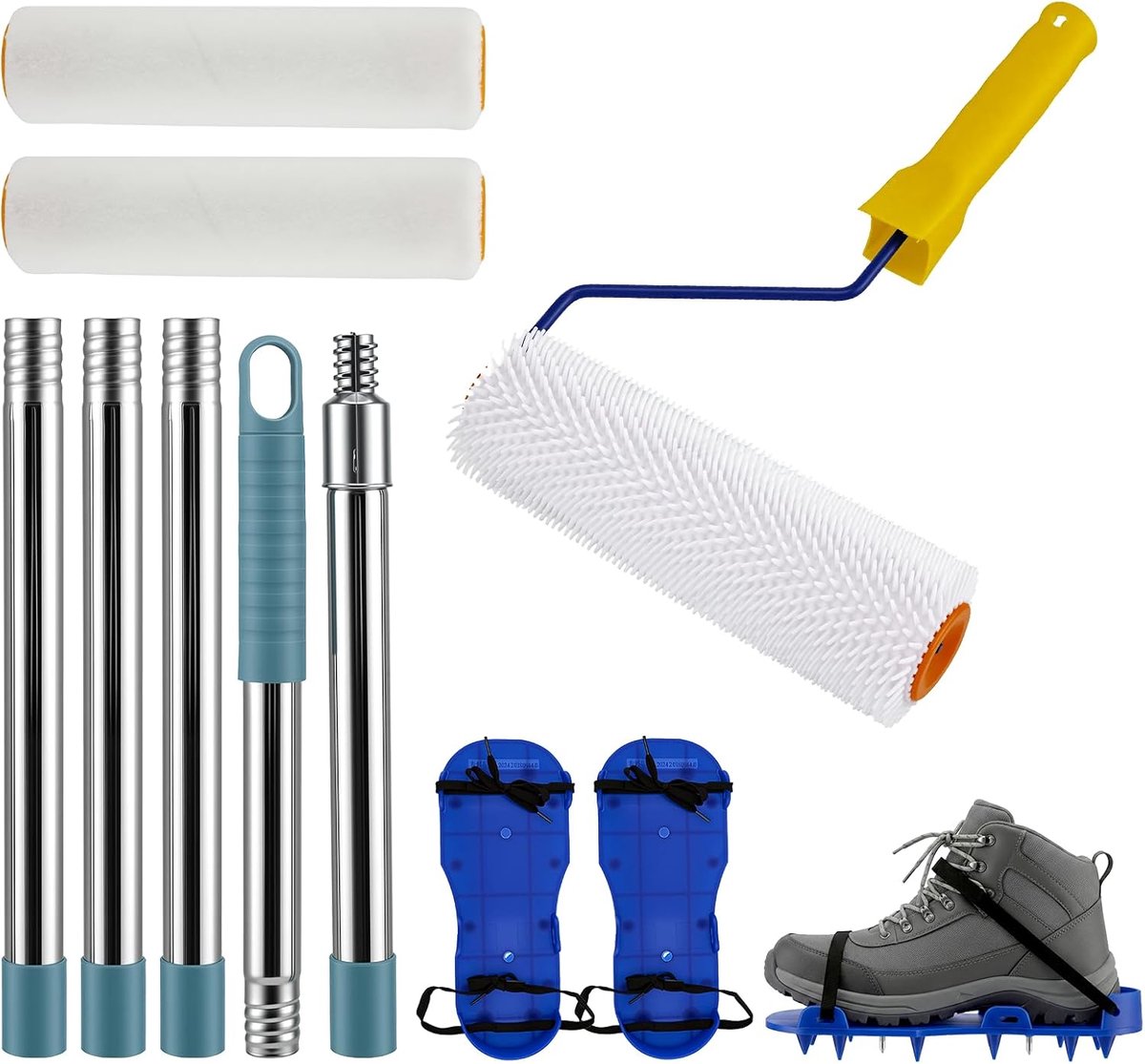 Spike roller set - Zelfnivellerend - Inclusief verlengstok - Ideaal voor epoxyhars - ShopVlot