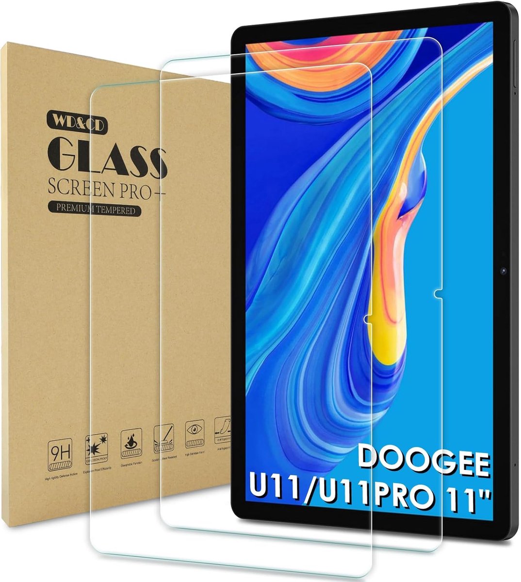 Screenprotector DOOGEE U11/U11 PRO 11 inch - 2-pack gehard glas - krasbestendig - optimale bescherming - ShopVlot