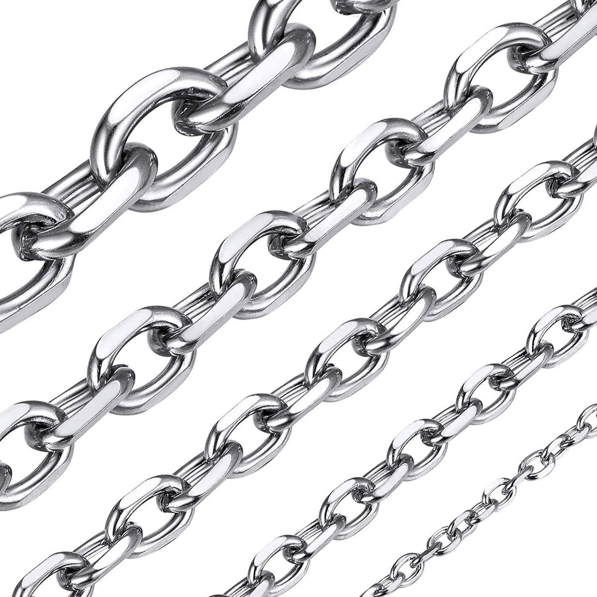 Ketting Rolo 3mm/5mm/7mm/9mm/12mm - Roestvrij staal/Zwart/Verguld - Duurzaam en stijlvol - Voor mannen en vrouwen - ShopVlot
