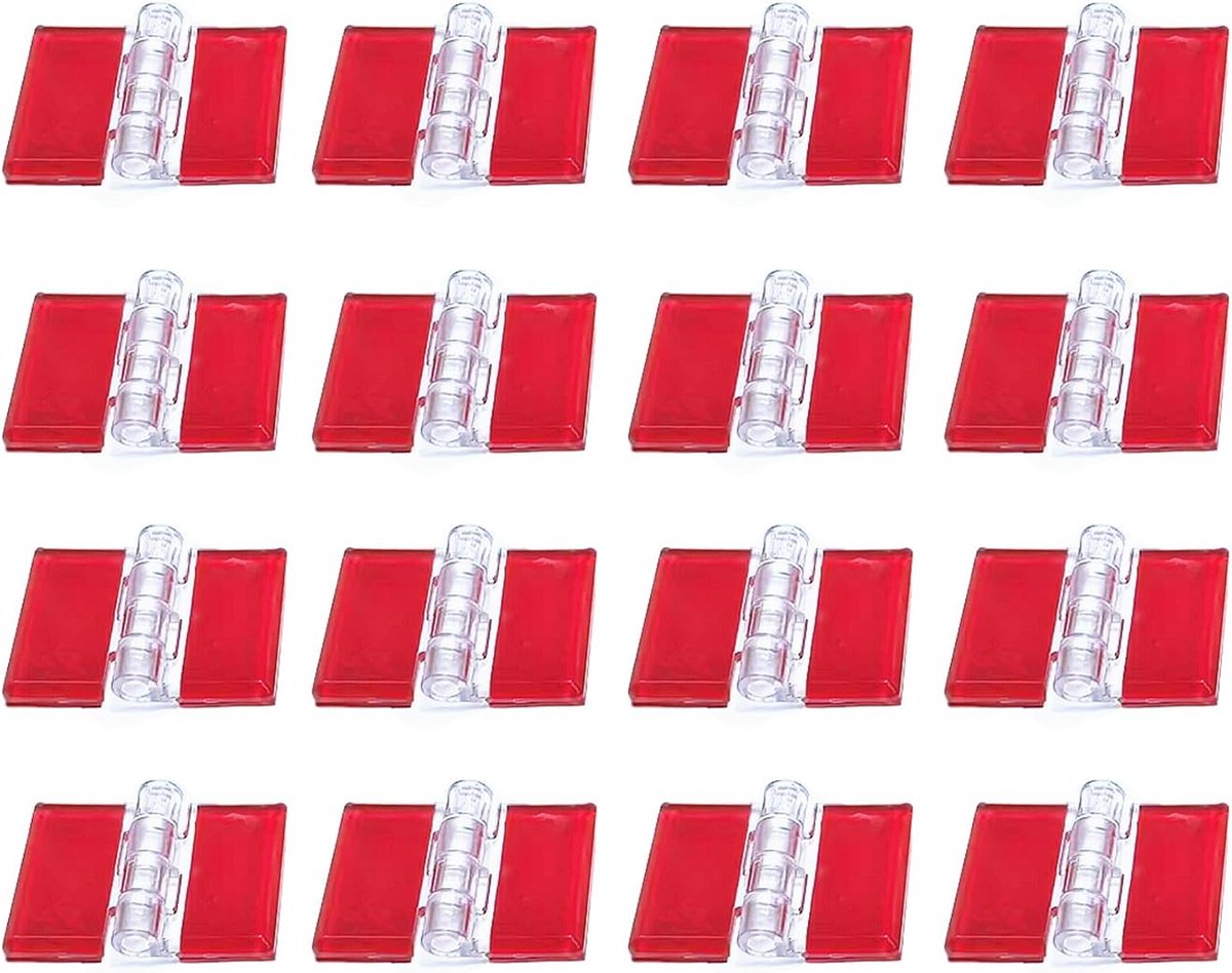 Mini transparante acryl scharnieren 16 stuks - opvouwbaar - zelfklevend - ideaal voor meubels - ShopVlot