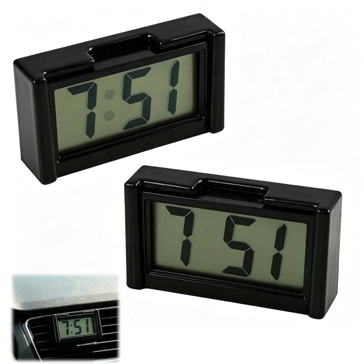 Digitale horloges 2 stuks - mini-horloges met led-weergave - compact ontwerp - eenvoudig te installeren - ShopVlot
