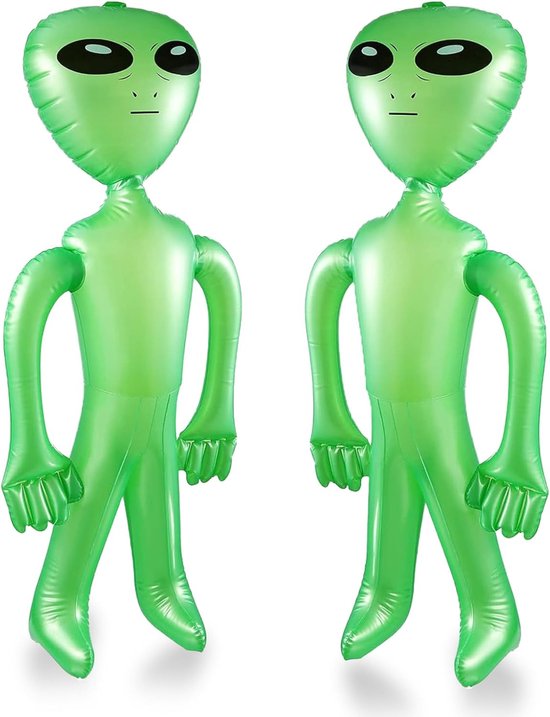 Opblaasbare Alien Ballonnen - Groene Reuzen - 2 Pack - Speelse decoratie - Perfect voor themafeesten - ShopVlot