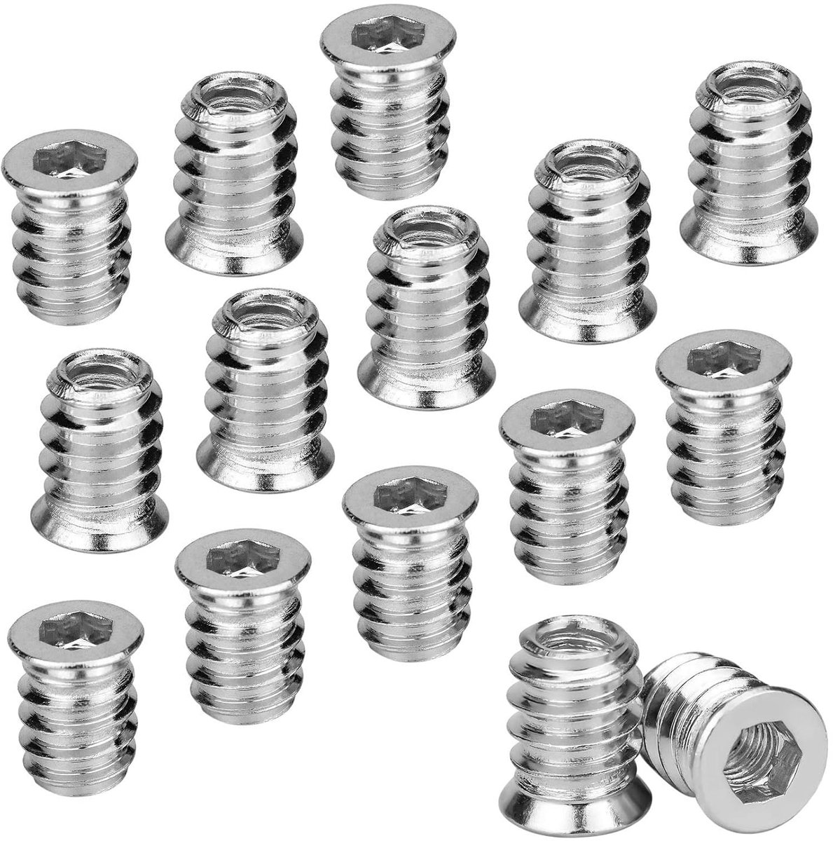 Schroefmoeren M6 - rampmoeren M6 x 15 mm - verzinkt staal - stevige grip voor hout - ShopVlot