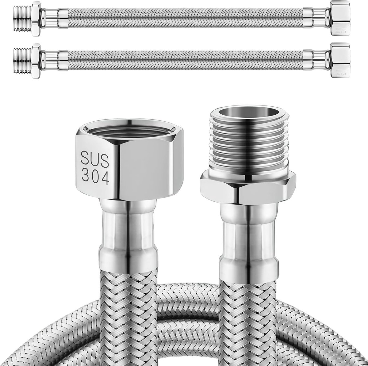 Flexibele slang 3/8 inch - RVS - lekdicht ontwerp - ideaal voor wateraansluitingen - ShopVlot