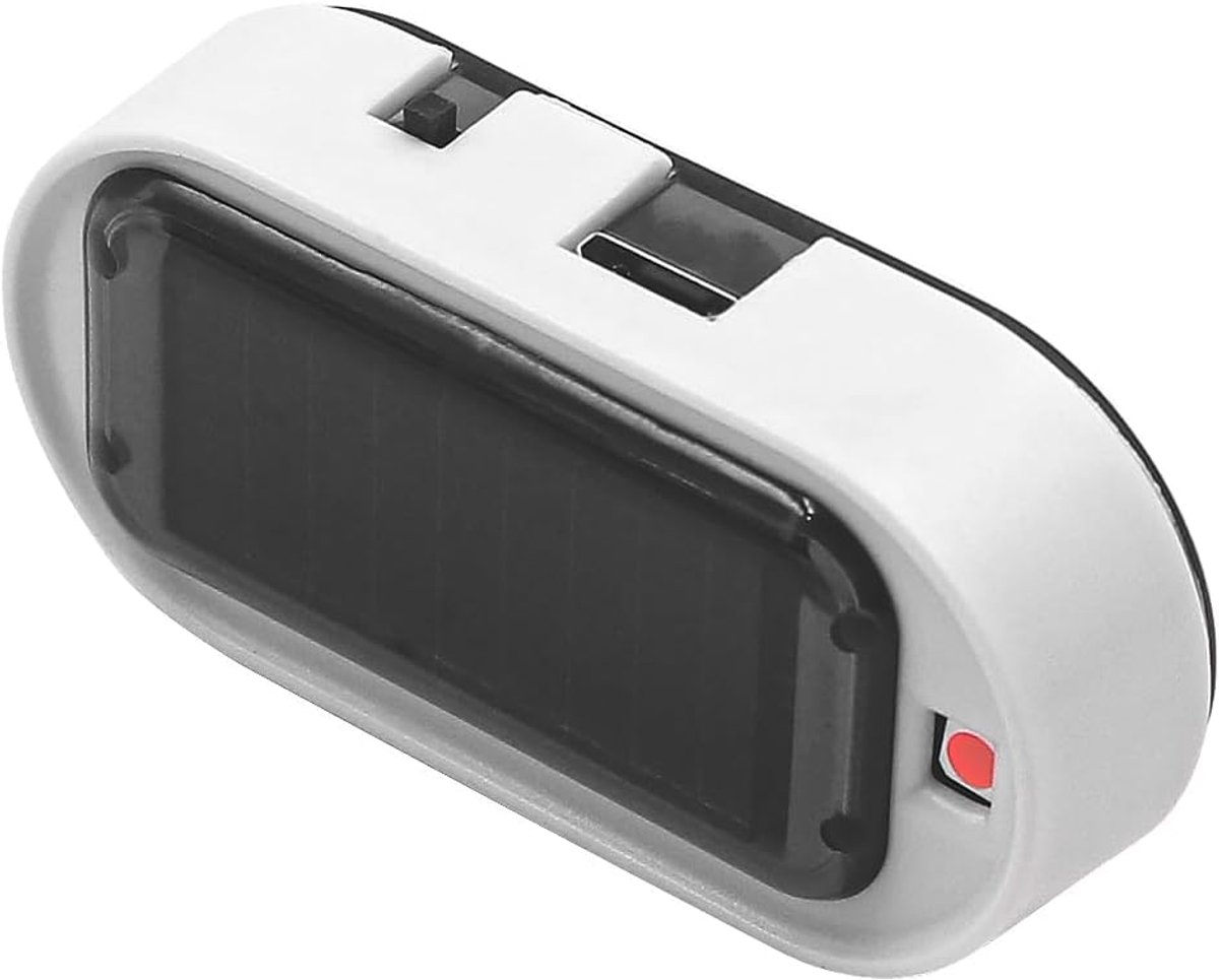 SnelShoppen - 2 Stuks Zonne-Energie Auto Simulatie Alarm Valse Diefstal Waarschuwingslicht LED Flitslicht Veiligheidslicht - Rood