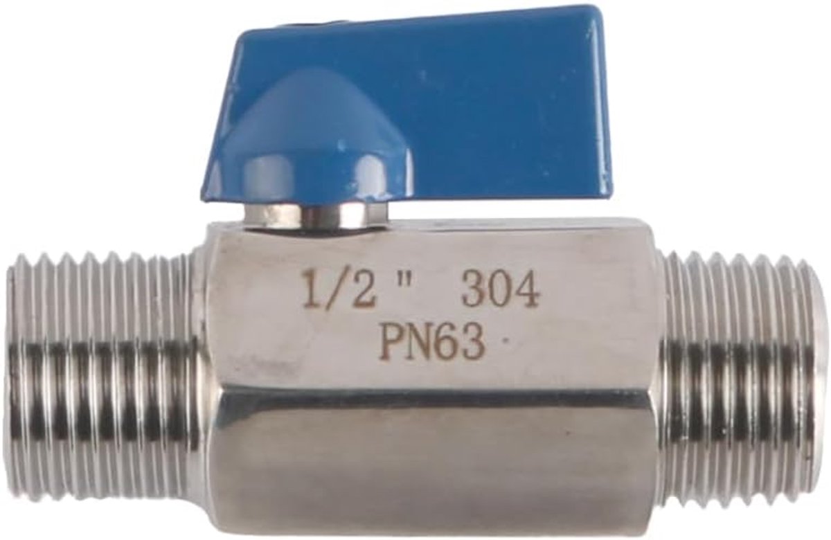 Mini kogelklep 1/2 inch BSP - roestvrij staal - kwart draai aan/uit - lange levensduur - ShopVlot