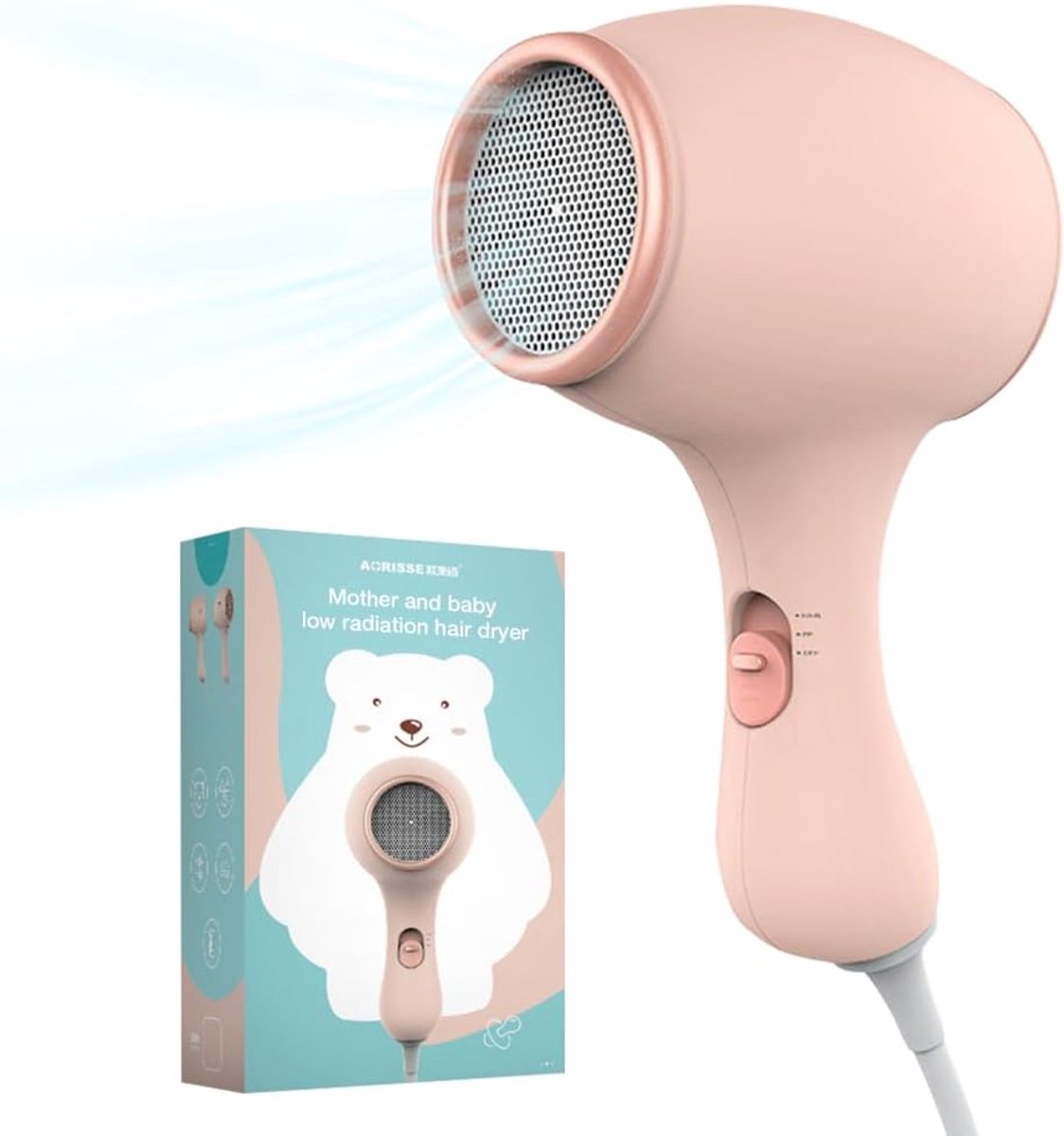 Haardroger voor Kinderen 550 W - Mini Haardroger met Laag Geluid - Veilig voor Kinderen - Ideaal voor Thuis en Reizen - ShopVlot
