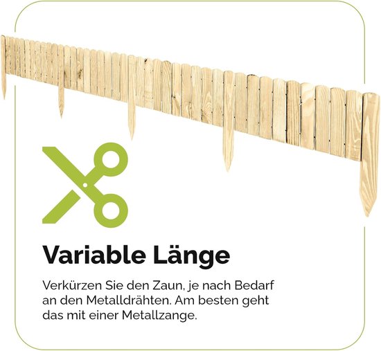 Rollzaun 200 cm - Flexibele houten beeteinfassung - Weerbestendig en pestresistent - Creëer unieke vormen in uw tuin - ShopVlot — afbeelding 3