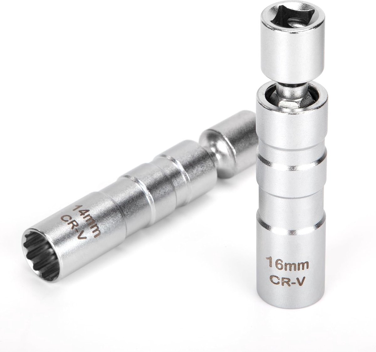Bougiesleutel set 14 mm en 16 mm - flexibele magnetische uitvoering - 360° rotatie - ideaal voor auto en motor - ShopVlot