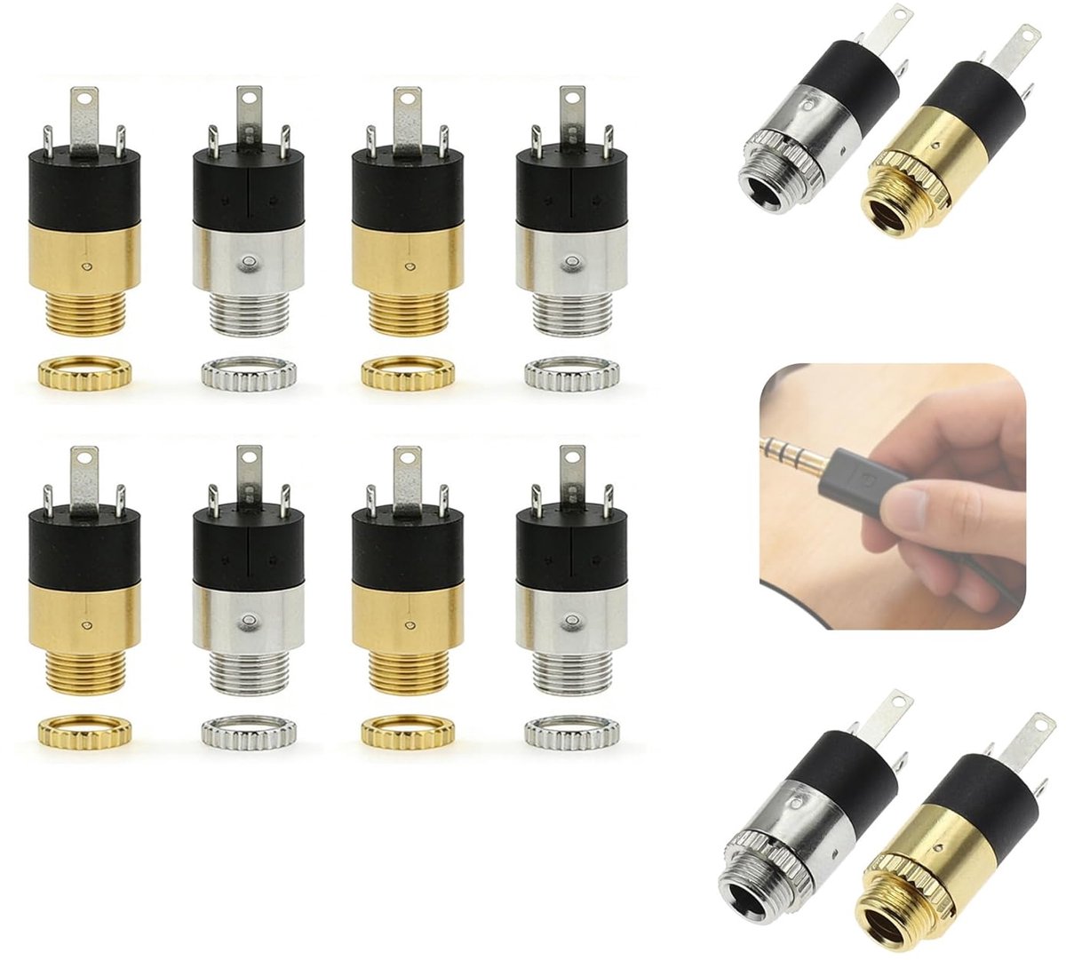 3.5mm stereo jack switch panel connectors - 12 stuks - eenvoudig te installeren - ideaal voor audio toepassingen - ShopVlot
