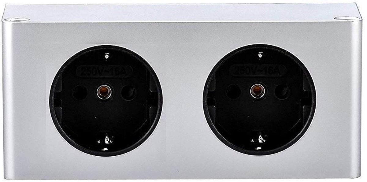 Dubbele wandcontactdoos voor keuken en kantoor - Hoekmodel - Ruimtebesparend - Ideaal voor werkblad - SnelShoppen