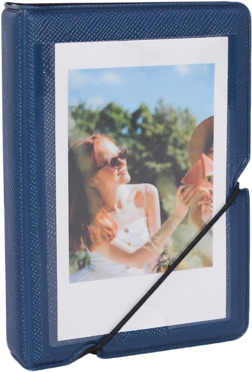 Mini fotoalbum 28 pockets - blauw - voor Fujifilm Instax en Polaroid - perfect voor K-pop fotokaarten - SnelShoppen