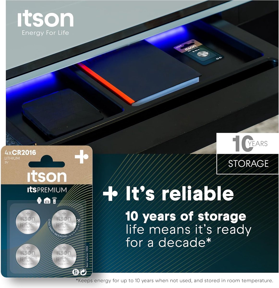 Lithium knoopcel CR2016 - 3 V - 4 stuks - Betrouwbare energie voor autosleutels - SnelShoppen