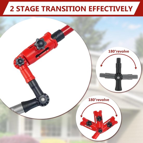 Dakgootreiniger met telescopische steel 4 m - 3-in-1 set met borstel, schoffel en hark - m-winkel — afbeelding 3