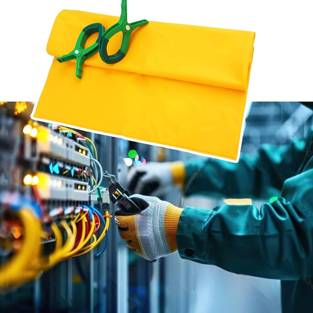 Isolerende deken - Veiligheidsdeken Beschermhoes - Elektrisch werk - Niet-geleidend materiaal - 1000x1000mm - Zwart
