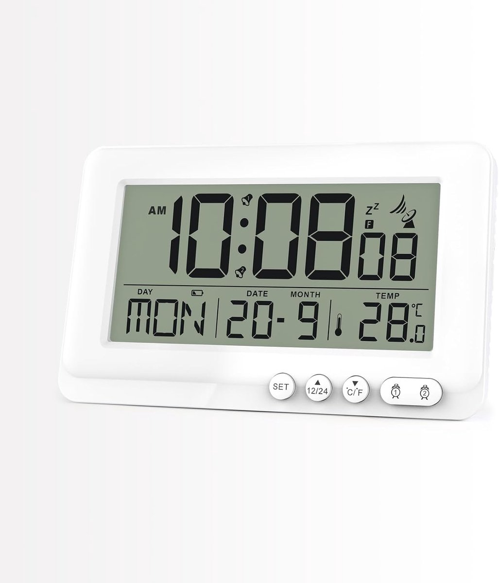 Digitale wekker radio met 2 alarmtijden - groot scherm - temperatuurweergave - ideaal voor elke kamer - SnelShoppen