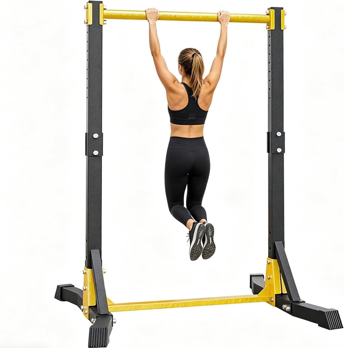 Vrijstaande Optrekstang - Trainingsstation Kracht - Kracht Training - 11 Instelbare Hoogtes - Tot 181kg - Zwart
