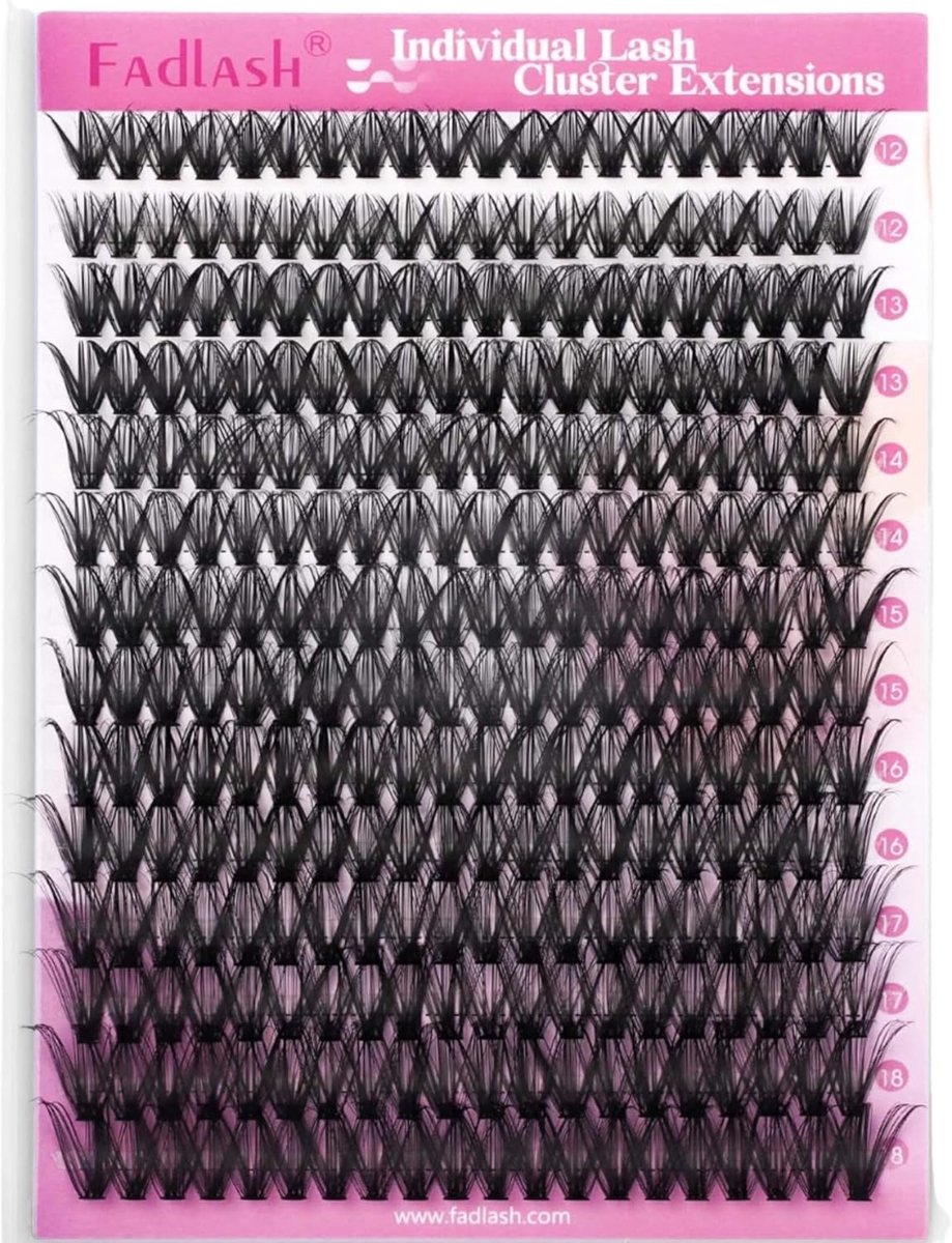 Individuele cluster wimperextensions 40D 0.07 D krul - gemengde lengtes 12-18mm - zacht en comfortabel - SnelShoppen