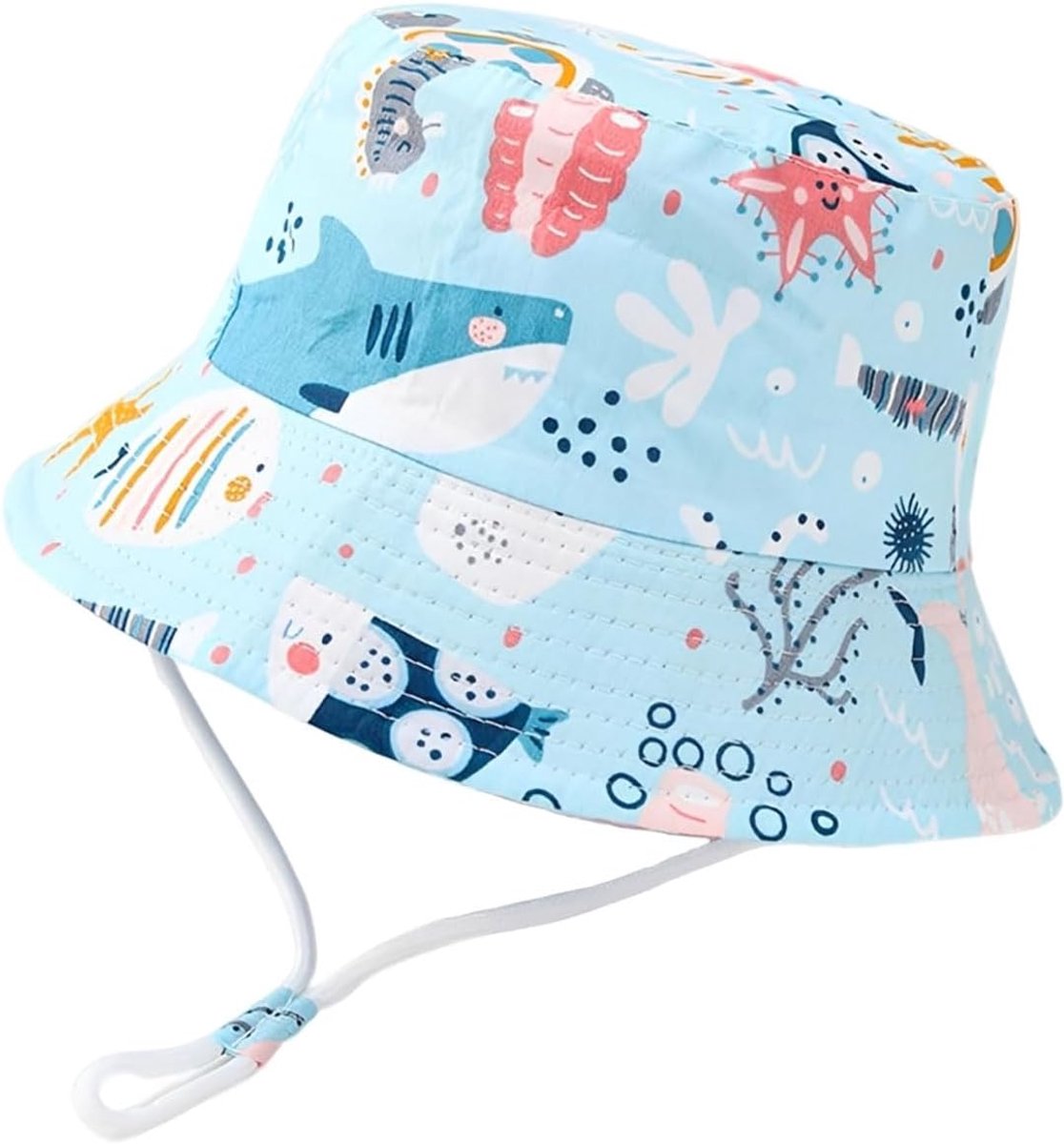 Sonnenhut voor kinderen - zoet patroon - met kinnriemen - ideaal voor strand en zonnige dagen - SnelShoppen