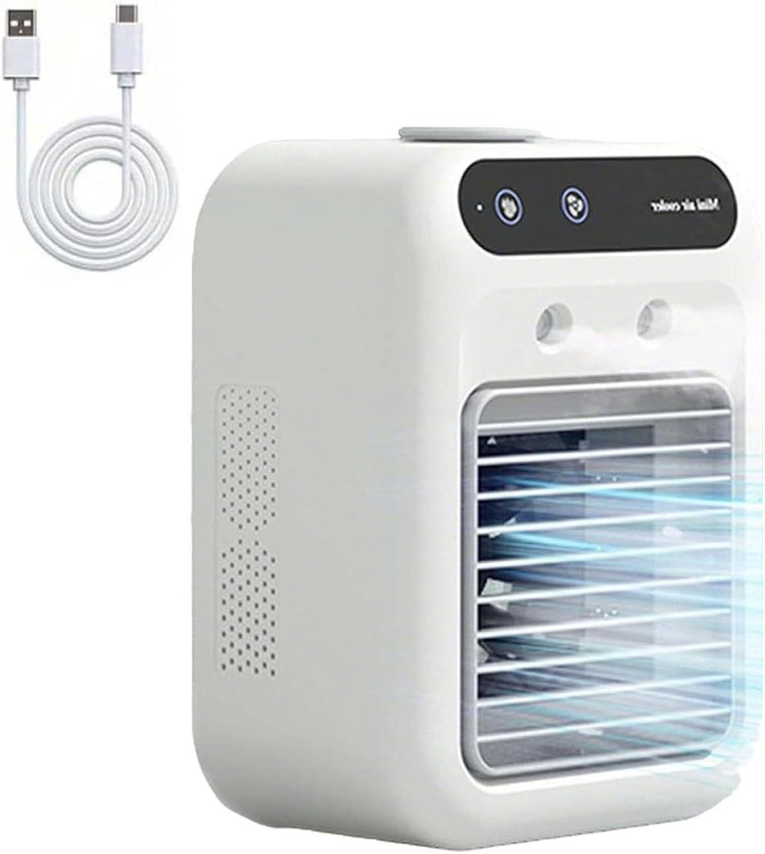 Persoonlijke Luchtkoeler - Mini Airco Ventilator - Persoonlijke Koeling - 3-in-1 Functionaliteit - 500 ml Tank - Wit