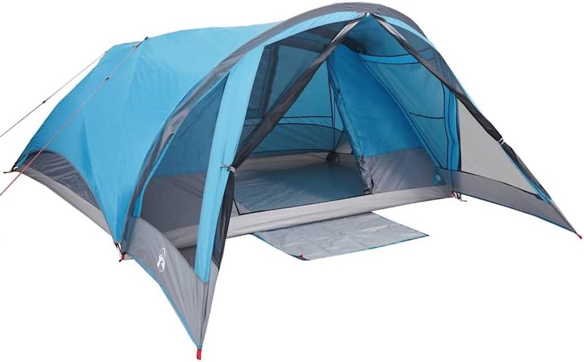 Familietent 6 Personen - Kampeertent Waterdicht - Outdoor Avonturen - Afneembare Buitentent - 368 x 397 cm - Blauw