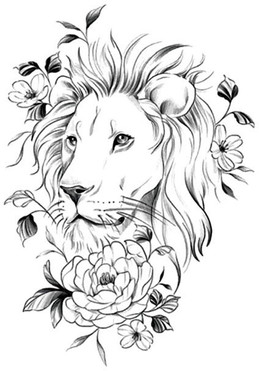Tijdelijke tattoo leeuw kuit 3 dagen