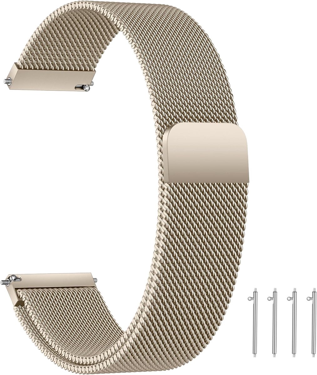 Horlogeband vervangend 14-24 mm - RVS met magnetische sluiting - Voor mannen en vrouwen - Stijlvolle uitstraling - SnelShoppen
