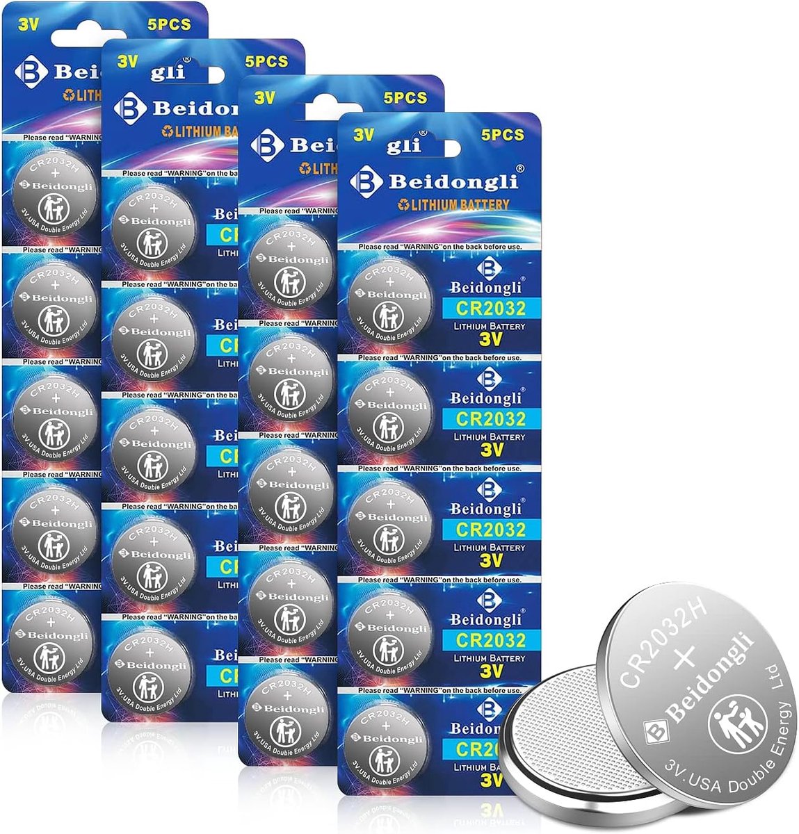 CR2032 knoopcelbatterijen 3V - lithium - 20 stuks - langdurige energiebron - SnelShoppen