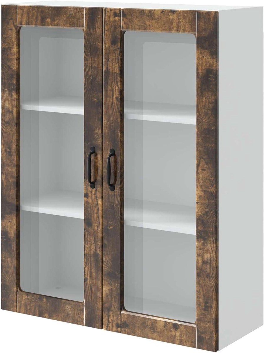 Keukenkast - Opbergkast Keuken - Keuken Organiseren - Modern Design - 80 x 100 cm - Gerookt Eiken