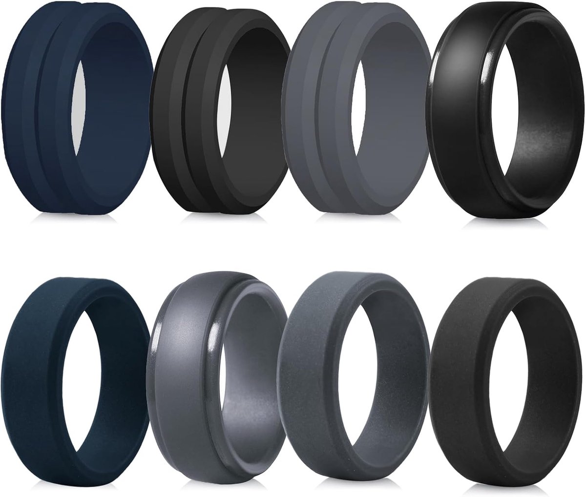 Ringen voor heren, van siliconen, ademende siliconen verlovingsring, atletisch, comfort fit, huid, siliconen, bruiloftsbanden voor werk, sport