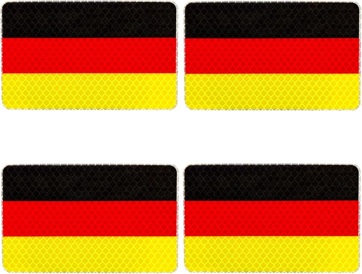 Duitse vlag stickers, reflecterende folie, Duitse stickers voor auto, auto, auto, 12 cm x 7,2 cm (4)