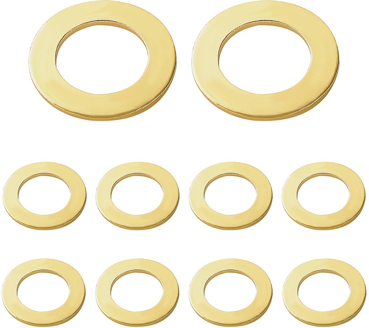 Platte Reparatiering, Messing Platte Ring, Sluitringen Metaal, voor Schroeven en Bouten