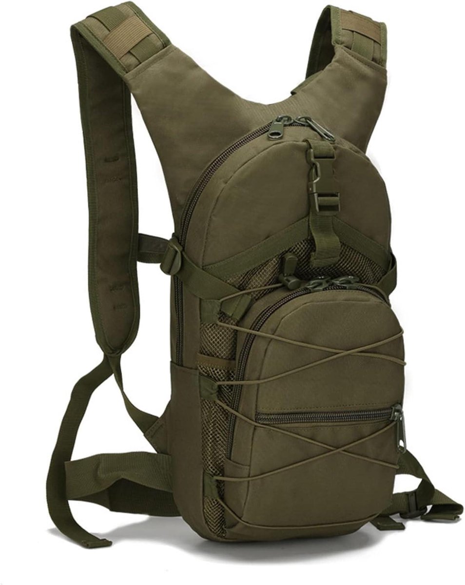 Fiets Rugzak - Sporttas Outdoor - Actief Onderweg - Waterdicht Oxford Materiaal - 15L Capaciteit - Militair Groen